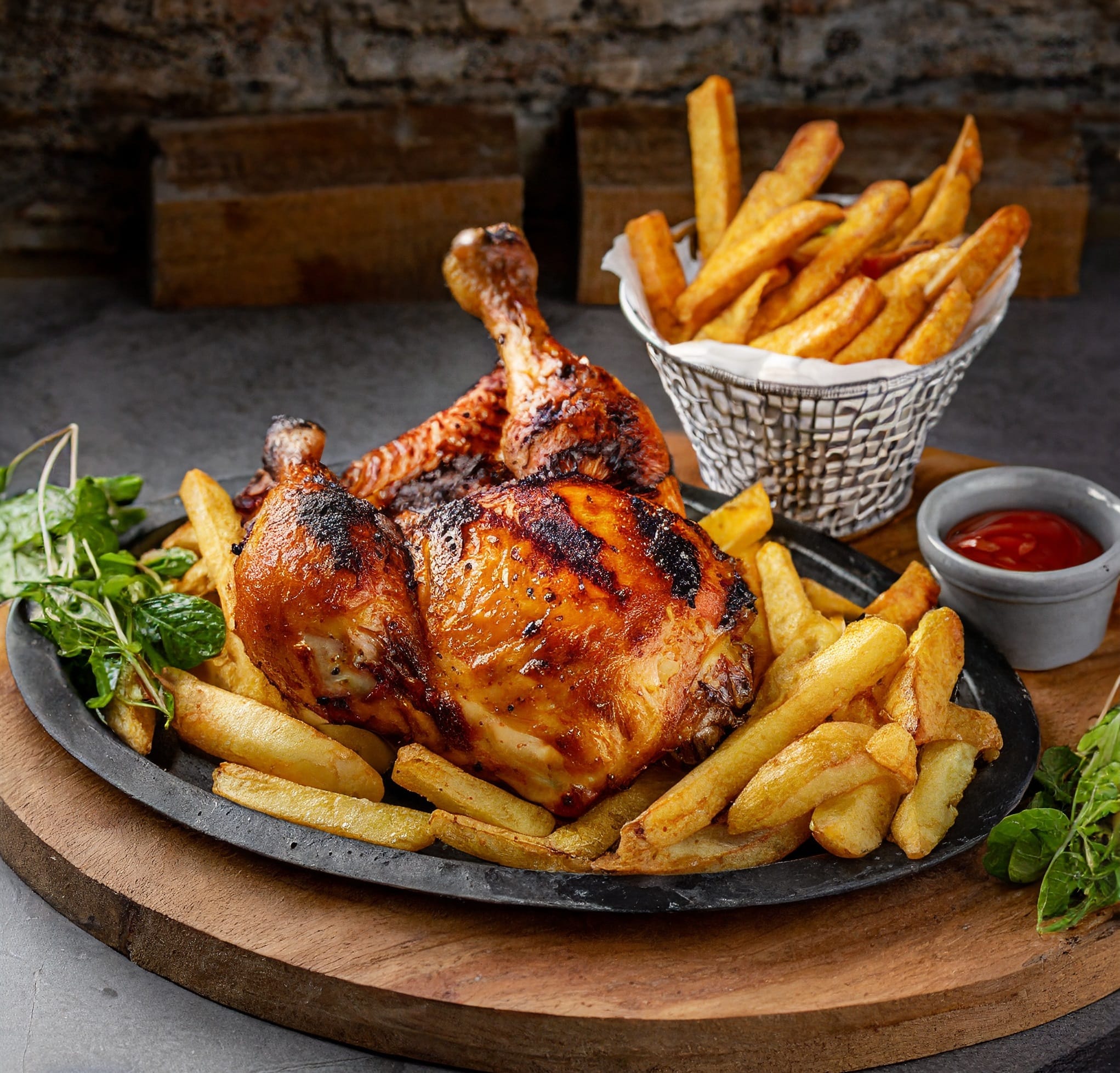 Whole Chicken with Salad